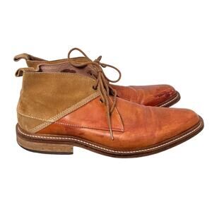 Taft Leather Lace-Up Block Heel Ankle Chukka Work Boots Brown Men's Size EU 42